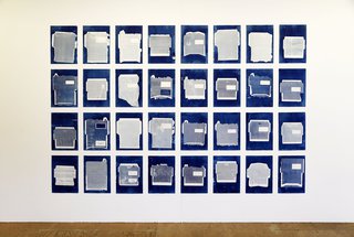 ___'Junkmail'___, cyanotype prints on paper, each 297 x 420 mm, 2018
