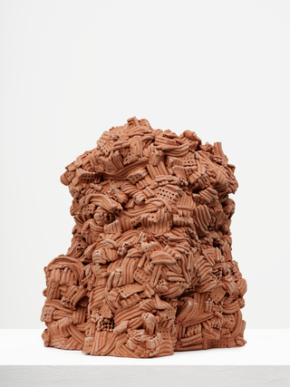 ___'Red'___, extruded terracotta, 49 x 35 x 35 cm, 2022