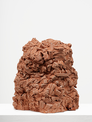 ___'Red'___, extruded terracotta, 49 x 35 x 35 cm, 2022